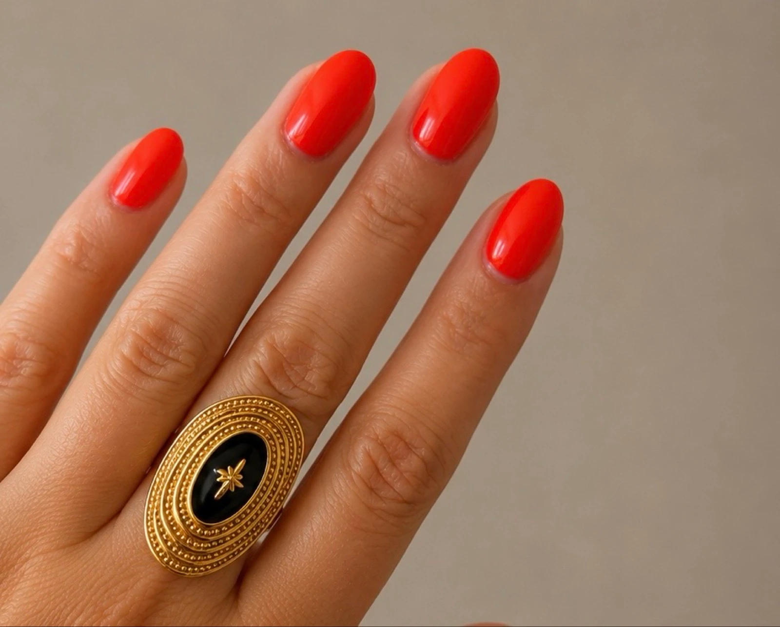 Anillo de acero inoxidable con motivo de estrella, negro, esmaltado – photo 3